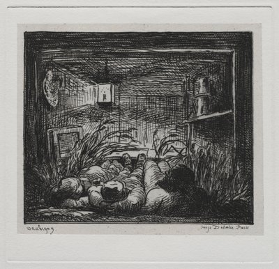 ボート旅行：ボートでのボティンの夜に乗って寝る、1861年。 作： Charles Francois Daubigny