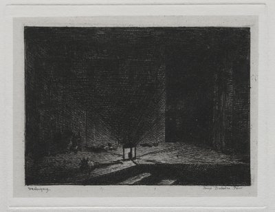 舟旅 旅館の内装（旅館の廊下） 作： Charles Francois Daubigny