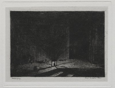 ボートトリップ：インの内部1861年のインの回廊。 作： Charles Francois Daubigny
