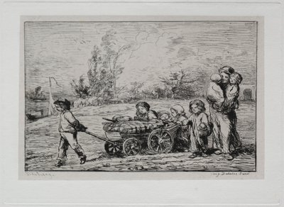 ボートトリップ：「ル・ボタン」（船の調度品）への移動またはボートへの移動 作： Charles Francois Daubigny