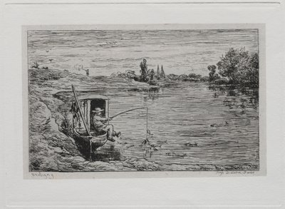 ボートトリップ：キャビンボーイフィッシング（ラインフィッシング） 作： Charles Francois Daubigny