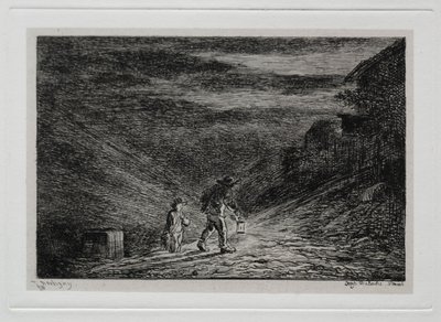 ボートトリップ：宿屋の探求、1861年。 作： Charles Francois Daubigny