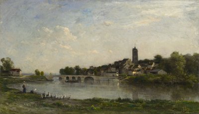 ペルサンとボーモンシュルオワーズの間の橋、1867年 作： Charles Francois Daubigny