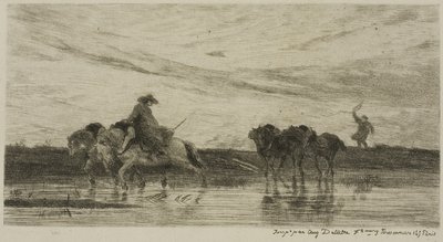 干し馬 作： Charles Francois Daubigny