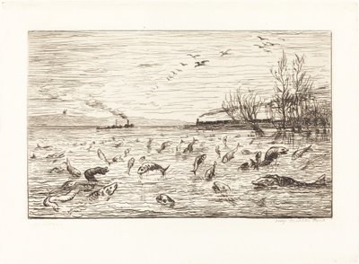 キャビンボーイが去るとき、魚は喜ぶ 作： Charles Francois Daubigny