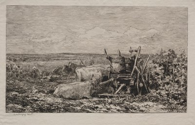 ブドウの収穫、1865年。 作： Charles Francois Daubigny