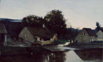 オプテヴォスの集落、1852年 作： Charles Francois Daubigny