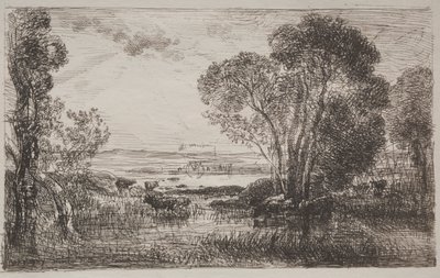 油圧機械、オリジナルの印象1862、1921年に印刷。 作： Charles Francois Daubigny