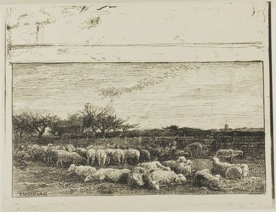 大きな羊の囲い 作： Charles Francois Daubigny