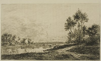 Port Maurin のセーヌ川 作： Charles Francois Daubigny