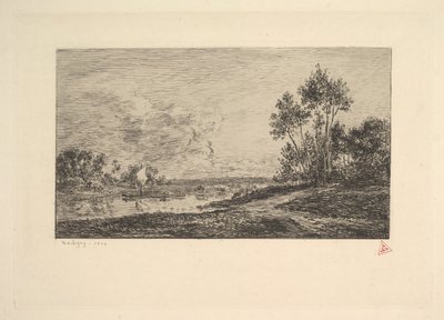 ポートモーリンのセーヌ川、1870年。 作： Charles Francois Daubigny