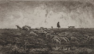 シャワー、c。 1851年。 作： Charles Francois Daubigny