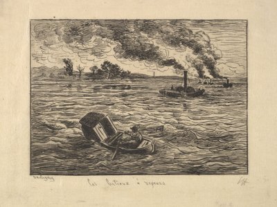 1861年の蒸気船。 作： Charles Francois Daubigny