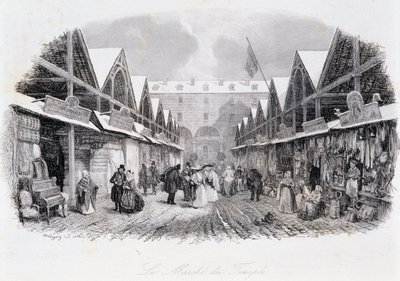 寺院の行進の様子-ウジェーヌ・スーの「パリの神秘」（1843年）に登場、ドービニーの絵。 作： Charles Francois Daubigny