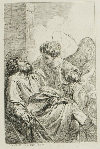 エジプトにおける聖ヨセフの幻視 作： Charles Francois Hutin
