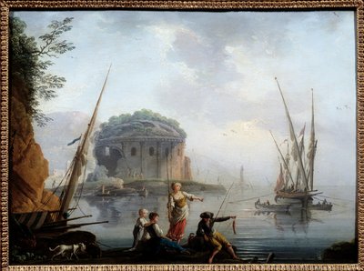 海の絵 シャルル・フランソワ・グルニエ・ド・ラ・クロワ・ディット・ラクロワ・ド・マルセイユ (? -1782) 18世紀 日 0.27x0.38 m ルーアン美術館 作： Charles Francois Lacroix de Marseille