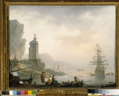 シーサイド（キャンバスに油彩） 作： Charles Francois Lacroix de Marseille