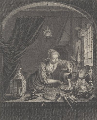 17世紀半ばのプーラン氏の内閣でG.Douの絵を描いた後の乳搾り女。 作： Charles François Adrien Macret