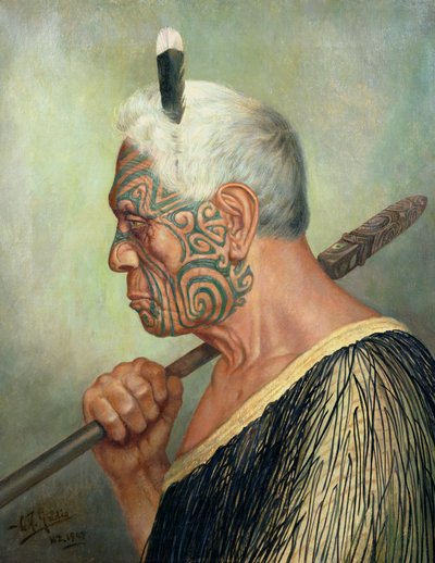 マオリの戦士 作： Charles Frederick Goldie
