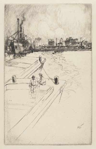 港から見たニューヨーク、1905年。 作： Charles Frederick William Mielatz