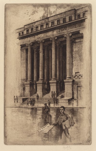 ポーチ, 古いカスタム ハウス, ウォール街 作： Charles Frederick William Mielatz