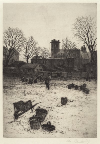 無題 (庭園の情景) 作： Charles Frederick William Mielatz