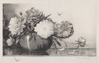 ボウルの中の無題の牡丹、1890年。 作： Charles Frederick William Mielatz