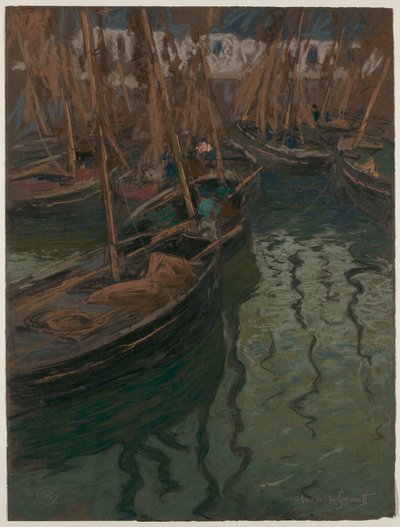 ドックハーモニー - 漁船 作： Charles Fromuth