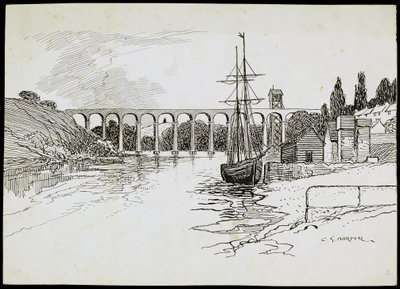 カルストック高架橋、コーンウォール、c1907-c1943 作： Charles George Harper
