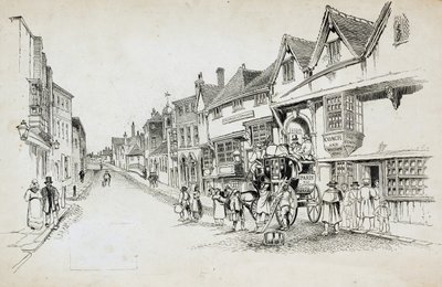 ハイストリート、カンタベリー、ケント、1892-1933 作： Charles George Harper