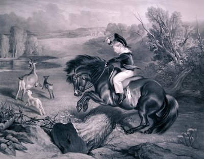 「最初の飛躍」、1857 作： Charles George Lewis