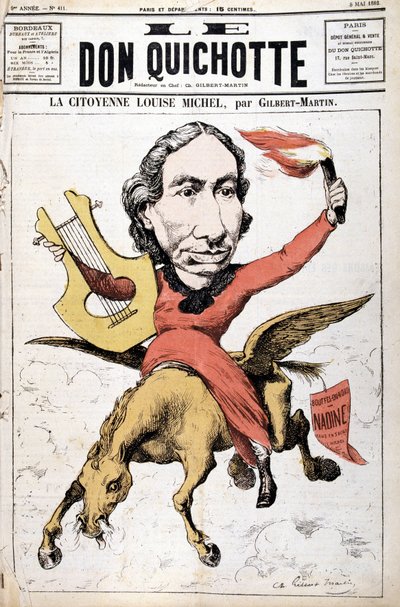 ラ・シトエンヌ・ルイーズ・ミッシェルの漫画 - 1882年5月5日付「Le Don Quixote」に掲載 作： Charles Gilbert Martin