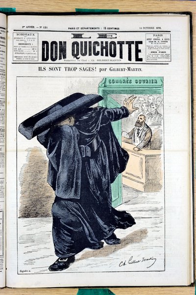 ル・ドン・キホーテ」121番の表紙、Satirique en Couleurs 作： Charles Gilbert Martin