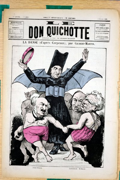 ル・ドン・キホーテ」294号の表紙、色彩の風刺画 作： Charles Gilbert Martin