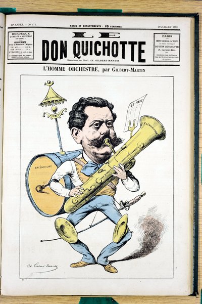 Le Don Quixote "の表紙、474番、Satirique en Couleurs 作： Charles Gilbert Martin