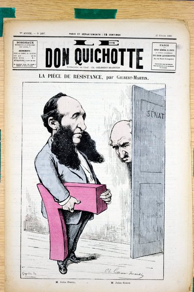 ドン・キホーテ」297番の表紙、Satirique en Couleurs 作： Charles Gilbert Martin