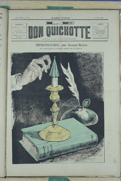 シャルル・ジルベール＝マーティン（1839-1905）による『ル・ドン・キホーテ』52号の表紙の挿絵 作： Charles Gilbert Martin
