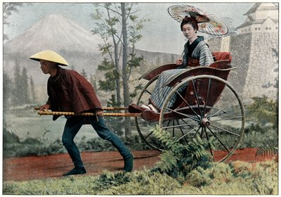 人力車、日本の運送、c1890 作： Charles Gillot