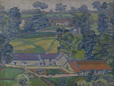 農家のある風景 1912-13年頃 油彩・カンヴァス 作： Charles Ginner