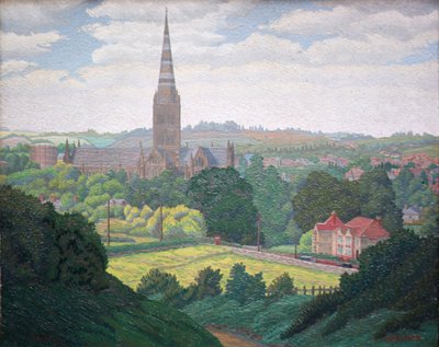 ソールズベリー大聖堂 (オイル) 作： Charles Ginner