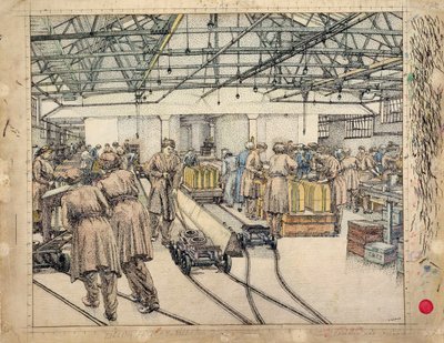 充填工場、ヘレフォード 作： Charles Ginner