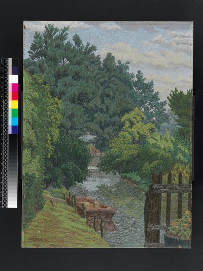 O barco no rio Mill, c.1930 作： Charles Ginner