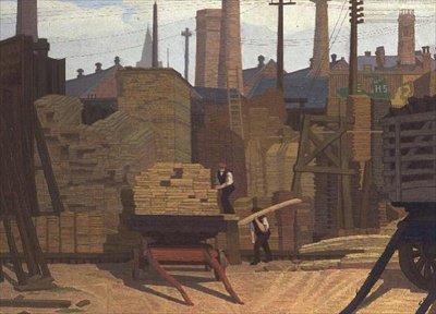 材木置き場、リーズ 作： Charles Ginner