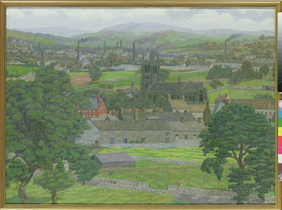 リーズ近郊のイードン教会 作： Charles Ginner