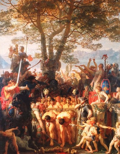 フランス語：Les Romains passant sous le joug 軛の下のローマ人 作： チャールズ・グレイレ