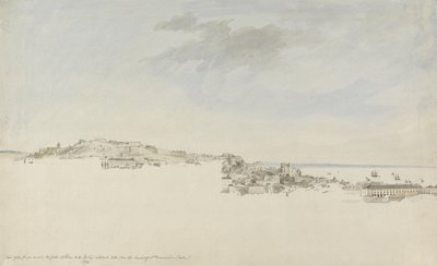 リスボン、聖フランシスコダシタデル修道院、1774年（紙と黒鉛の上にペンとインクでトイレ） 作： Charles Gore