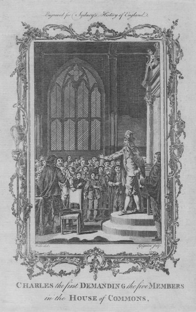 チャールズ1世は下院の5人のメンバーに1773年に要求した。 作： Charles Grignion