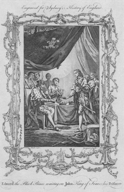 1773年にフランスのジョンキングの囚人を待っていた黒人の王子エドワード。 作： Charles Grignion