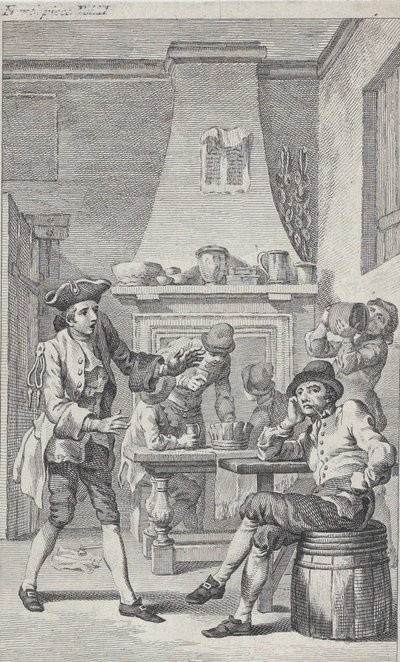 Tobias Smollett の Roderick Random の口絵、1748 年。 作： Charles Grignion