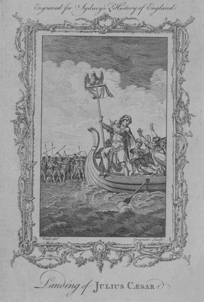 ジュリアスシーザーの着陸、1773年。 作： Charles Grignion